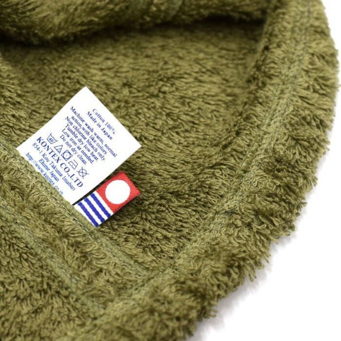 【KONTEX】今治サウナハット POCKET|鍵や耳栓、小銭が入るボタン付きポケットは意外と便利
