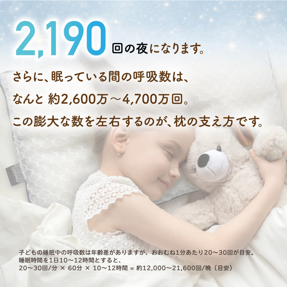 【EsmeraldA】呼吸する子ども枕 (1歳から6歳用)|14日間返金保証