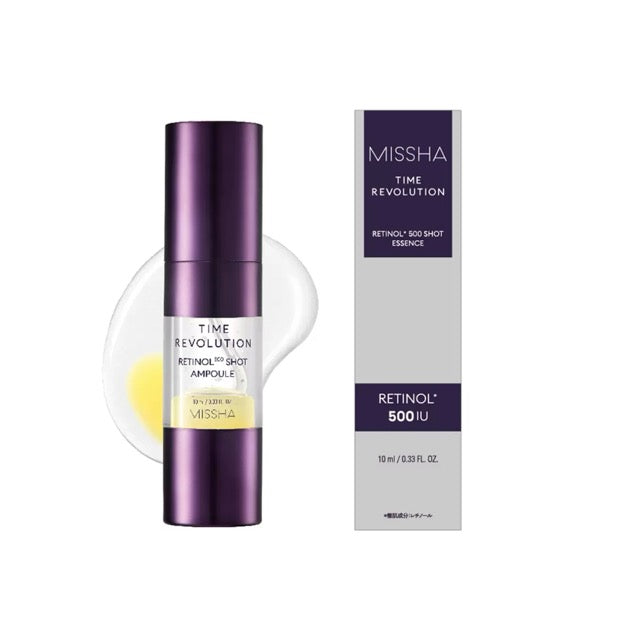MISSHA  タイム レボリューション レチ 500 ショット 美容液 10mLx2個／朝夜対応・生レチ配合・敏感肌OK