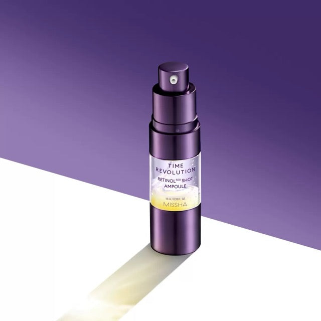 MISSHA  タイム レボリューション レチ 500 ショット 美容液 10mLx2個／朝夜対応・生レチ配合・敏感肌OK