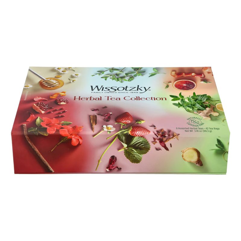 WISSOTZKY ハーブティー カジュアルギフトボックス 6種×7バッグ 42個入り カフェインフリー 個包装 ティーバッグ 紅茶 ハーブティー アソート ギフト プレゼント ホット アイス コストコ