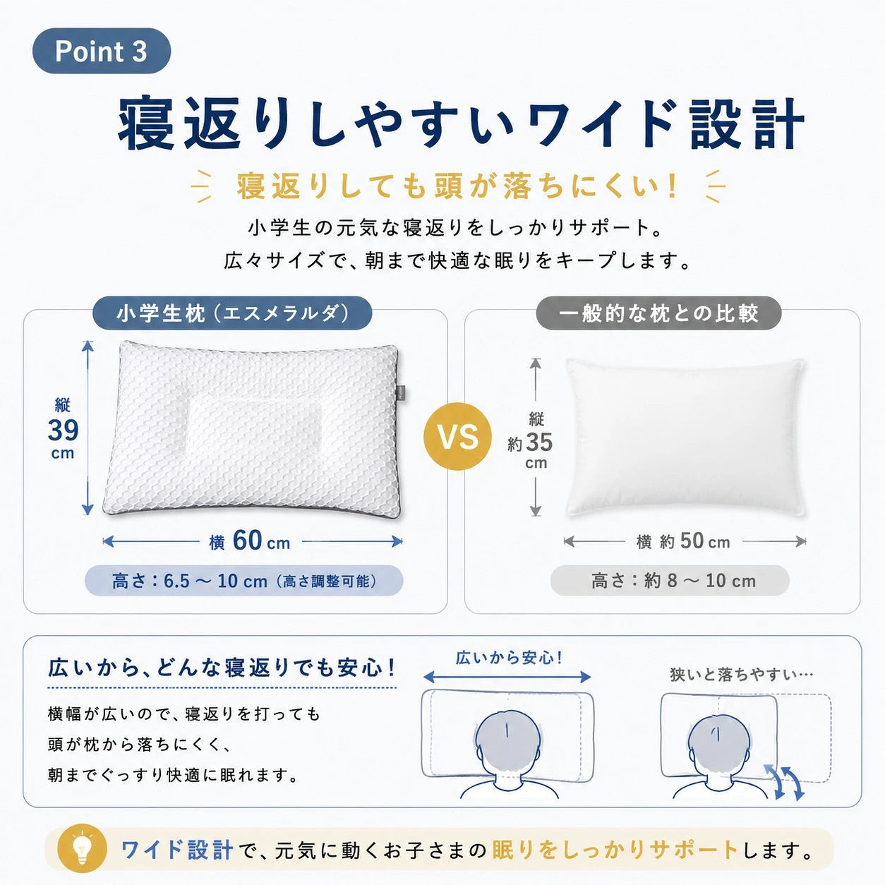【EsmeraldA】呼吸する小学生のまくら（低学年用・高学年用）｜1位獲得｜14日間返金保証