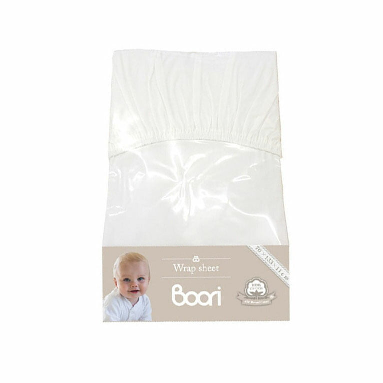 【BOORI】ブーリ  6歳まで ベッド専用マットレス用ラップシーツ(L) ホワイト